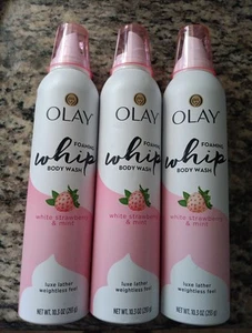 Lot of 3 - Olay Foaming Whip White Strawberry Mint 10.3 oz Body Wash - Picture 1 of 1