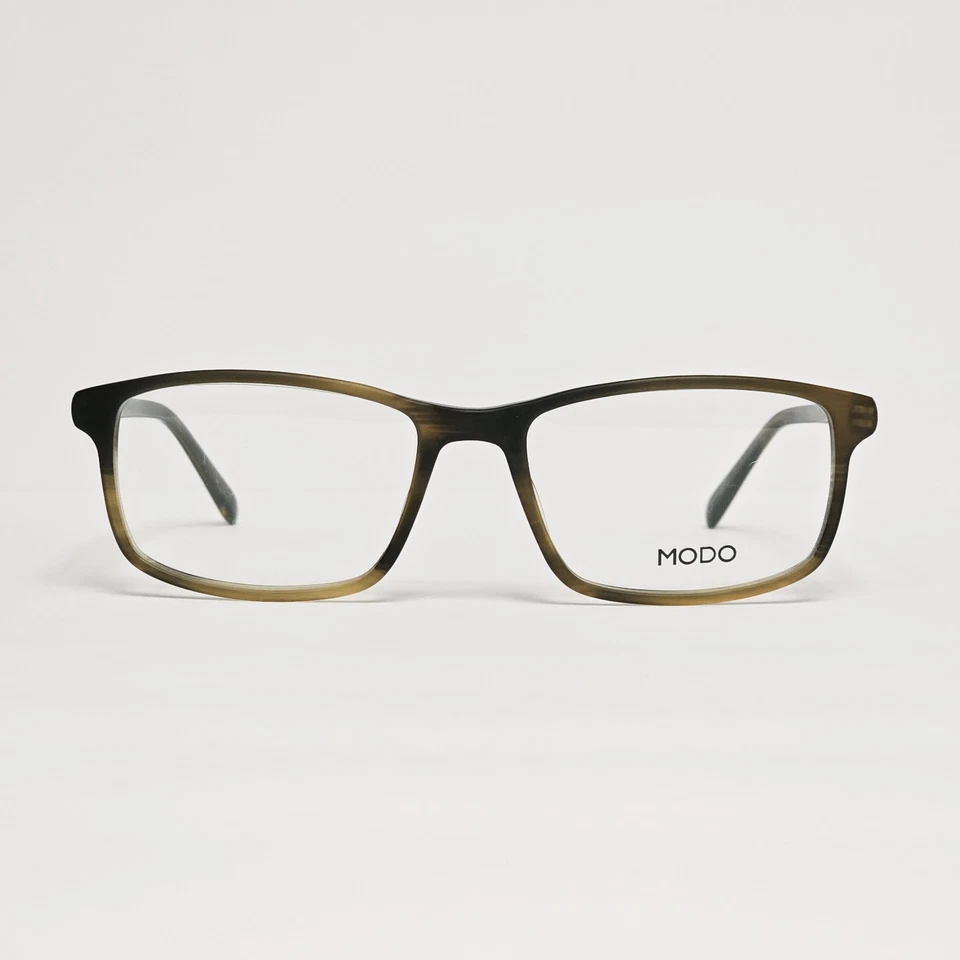 Мужские прямоугольные очки ручной работы MODO 6529 с матовым коричневым рожком | 56 мм - Изображение 1 из 4