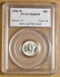 1941 D Mercury Dime NGC MS66FB - Bild 1 von 2