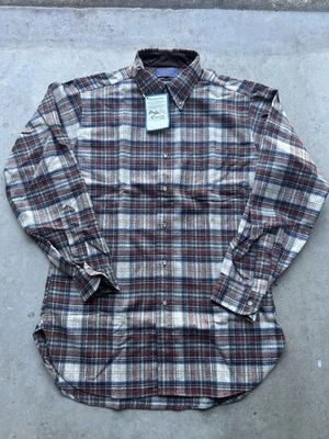 NWT 1960’s Pendleton Long Sleeve Shirt Mens Medium 100% Wool Plaid Striped VTG - Image 1 of 4