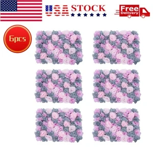 6x Blumen Wand Panel Set Kunstblume Wand Hintergrund Deko für Home Party - Bild 1 von 11