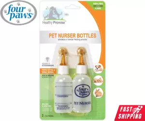 Four Paws Pet Nurser Bottles Nursing Feeding Newborn Puppy Kitten Pet Feeder 2oz - Picture 1 of 7