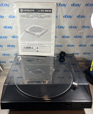 Vintage Hitachi Stereo Turntable Plattenspieler HT-MD28 - 1989 mit Handbuch - Bild 1 von 4