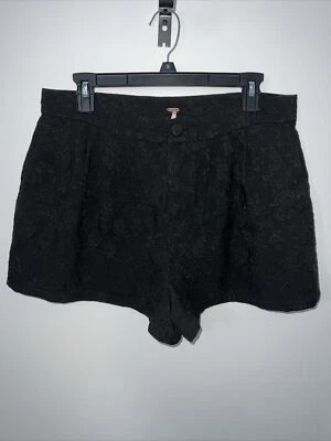Free People Women’s Shorts Size 10 Black Floral Pattern Embroidered - Image 1 of 4
