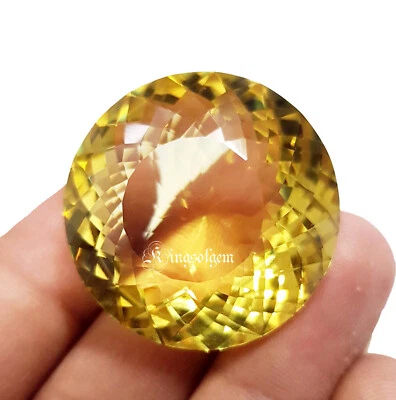 Beautiful 93.60 Ct Yellow Quartz Round Shape Loose Gemstone - Image 1 of 4