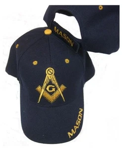 FREEMASON NAVY BLUE EMBROIDERED ADJUSTABLE HAT mason masonic baseball cap A79n - Picture 1 of 1