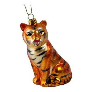 Bronners Tiger Glass Christmas Ornament with Box 4.5 Inch - Picture 1 of 10