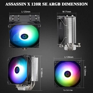 Thermalright Assassin X120 Refined SE ARGB CPU Air Cooler, 4 Heat Pipes Fan - Picture 1 of 8