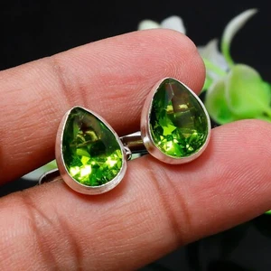 Peridot Gemstone Cufflinks, Men's Cufflinks, 925 Silver Jewelry, Gift For Father - Picture 1 of 5