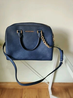 Genuine Michael Kors  Saffiano Dark  Navy Blue Leather Shoulder bag + Dustbag - Image 1 of 4