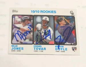 ⚾️2024 Topps Rockies Rookies Stadium Exclusive 10/10 Tovar,Jones,Doyle RC Auto ! - Picture 1 of 3