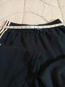 Adidas fleece Sweatpants Mens Medium Blue Striped HEAVY Drawstring M - Picture 1 of 2