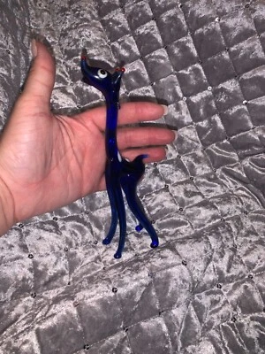 vintage Blue Murano art glass figure aardvark animal - Image 1 of 4