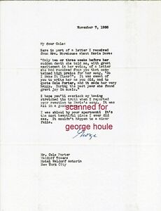 GEORGE CUKOR - LETTER - SIGNED - 1956 - COLE PORTER - MARIE DORO - AA