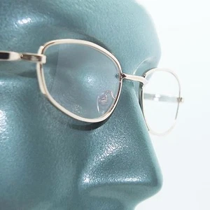 Wire Rim Polished Gold Frame Reading Glasses Lightweight Small Lens +2.50 - Picture 1 of 4