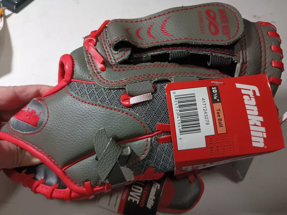 Franklin Teeball Shok-Sorb Glove 10.5 inch Youth Green Gray Right Throw