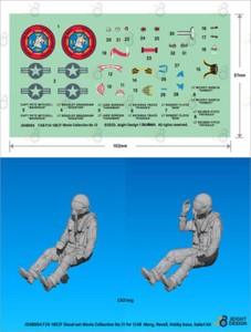 1/48 Top Gun Movie No.11 F/A-18E/F Super Hornet Decal set w/2 Resin Pilots