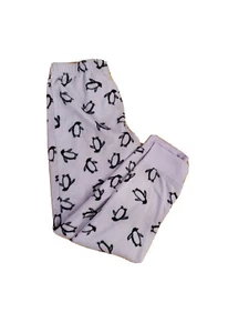 Girls 'So' Fleece Loungewear Sleepwear Pajama Pants Lavender w/ Penguins Size 12 - Picture 1 of 7
