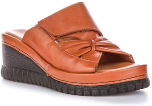 Sandalias Justinreess England Sloane SF con arco cruzado punta abierta para mujer color tostado EE. UU. 5-10 - Imagen 1 de 6