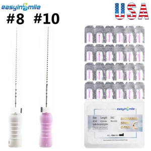 Dental endodontic C-Pilot Files hand use For Endo Root Canal C Files 25mm #8 #10 - Picture 1 of 13