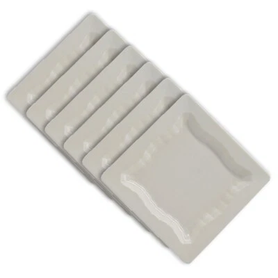 7 Inch Square Plain White Melamine Dinner Plate  - 6 Pcs/Set - Image 1 of 4