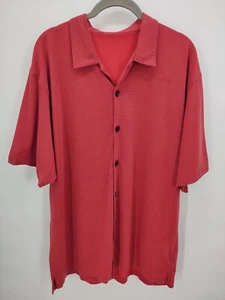 Camisa Top Estilo Polo con Botones a Rayas Rojas y Negras Chiliwear Para Hombre Grande - Imagen 1 de 5