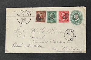 1898 SUNOLGLEN CA DPO zu TÜRKISCHEN INSELN US-KONSUL WESTINDIEN! VIA KANADA + IL!! - Bild 1 von 3