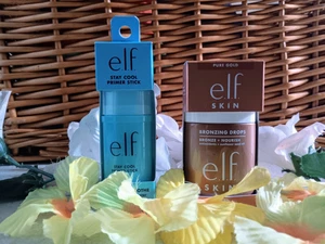 ELF Makeup Set - Cooling Primer Stick Bronzing Drops Brow Laminating Gel - NIB - Picture 1 of 5