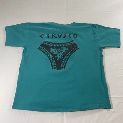 Vintage Adidas Men's L T-Shirt Single Stitch ETRVSCO Greece USA 80s 90s - Image 1 of 4