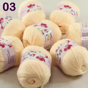 New 8 Ballsx50g Cashmere Silk Wool Crochet Children Hand knit Baby Scarf Yarn 03 - Bild 1 von 12