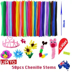 Pipe Cleaners Chenille Stems Pipe Cleaner Craft sticks Asst Colours Art 30cm AU - Picture 1 of 17