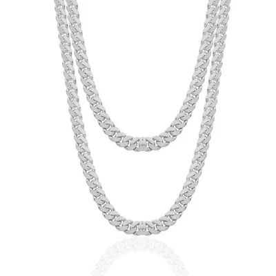 77+ Grams Bold 8mm VVS1/D 18.35 Ctw. 14K Gold Bonded Miami Cuban Chain Neckless - Image 1 of 3