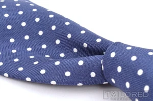 NWT - KAMAKURA MAKER'S SHIRT Blue Polka Dot 100% Silk Mens Luxury Tie - 3.00" - Picture 1 of 5
