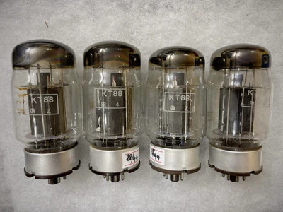 Genalex GEC KT88 6550 Vaso de vidrio transparente Getter placas negras combinadas cuádruple Foto 1 de 4