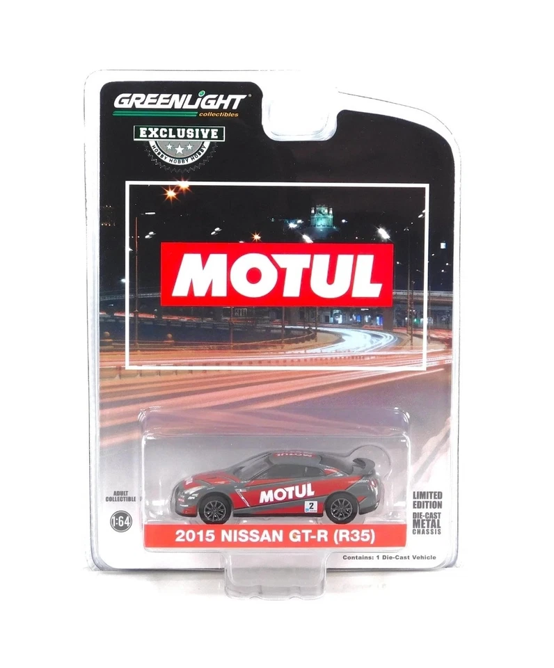 Nissan GT-R (R35) #2 2015 "Motul" gris 1/64 modelo diecast de Greenlight 30490 Foto 1 de 1