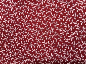 VIP Cranston Print Works Fabric White Floral On Burgundy Red 1 Yd 11 Inx44 - Picture 1 of 4