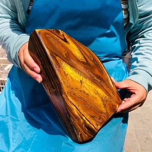 10.95LB Large Natural Tiger's Eye Stone Quartz Crystal Mineral Specimen Healing - Picture 1 of 14