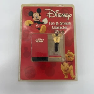 Vintage Disney Mickey Mouse Watch Gold Tone Ears Boxed New with Tags NWT - Picture 1 of 7