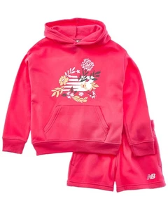 New Balance 2Pc Fleece Hoodie & Short Set - Picture 1 of 3