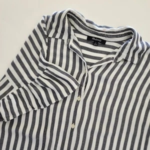 Madewell abito camicia tunica nero bianco a righe donna taglia M - Foto 1 di 7