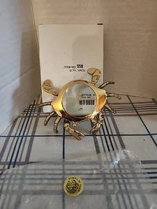 Estate BRASS CRAB MAGNIFYING GLASS NAUTICAL PAPER WEIGHT MAGNIFIER READER Tawain - Picture 1 of 5
