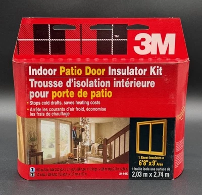 NUEVO KIT AISLADOR DE VENTANA DE 3 M para interiores (6 pies 8 pulgadas x 9 pies) película transparente para puertas de patio SELLADA Foto 1 de 4