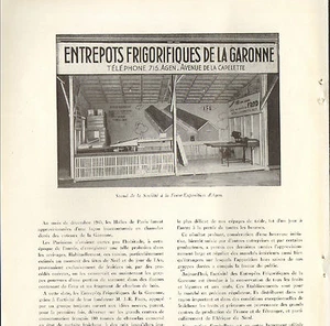47 AGEN ENTREPOTS FRIGORIFIQUES DE LA GARONNE 1949 - Foto 1 di 1