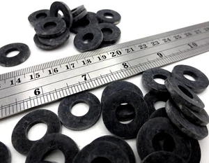 Rubber Washer Spacer, Has 3/8" ID, 13/16 OD, 3/32" Thick, Durable EPDM Rubber - Picture 1 of 11