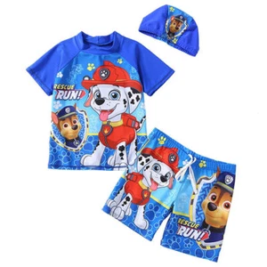 3Pcs PAW Patrol Swimwear Kids Boy Tops+Pants+Caps Swimsuit Swimming Costume. - Picture 1 of 8