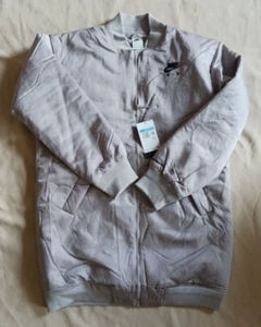 Nike Air Therma-Fit Women’s Bomber Jacket Loose Oversize Gray DD4640-033 Size M - Picture 1 of 6