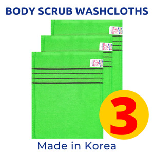 3 Korean Italy Towel Exfoliating Bath Washcloth Glove Viscose Body Scrub Mitten 
