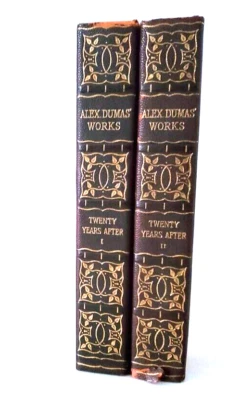 TWENTY YEARS AFTER,  ALEXANDER DUMAS, 2 volumes leather, Illustrated Foto 1 de 4