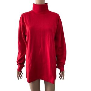 Vintage 90s Gap Turtleneck Shirt Mens Large Red Stretch Long Sleeve 