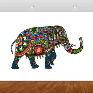 Elephant Animal Abstract Full Colors Wall Sticker Poster Vinyl Mural S450 - Imagen 1 de 1